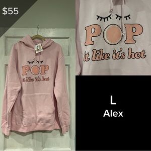 LuLaRoe NEW Alex Pullover Hoodie Sweater Comfy Large Pop It Like It’s Hot Pink